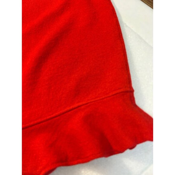 St. John Evening by Marie Gray Red Santana Knit Skirt With Ruffle Hemline size 6 - Picture 3 of 4